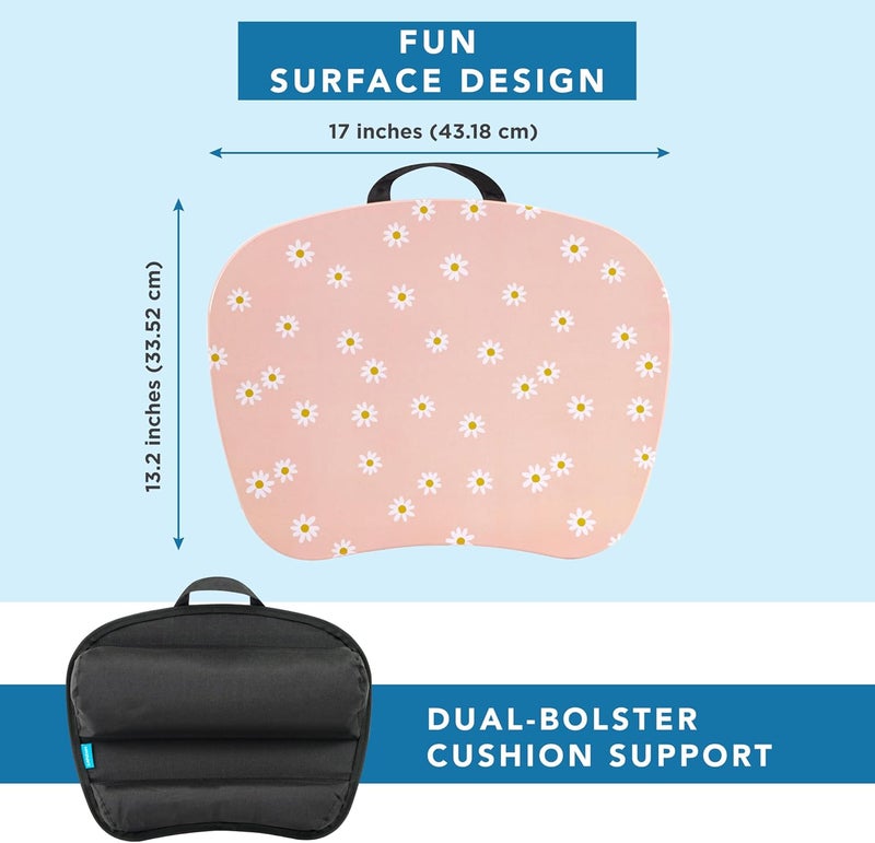 LapGear MyStyle Portable Lap Desk with Cushion - Pink Daisy - Fits up to 15.6 Inch Laptops - Style No. 45336 - Image 5